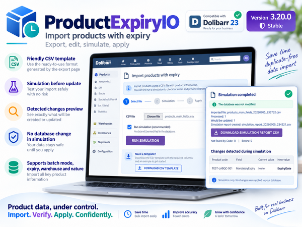 ProductExpiryIO CSV import and simulation mode