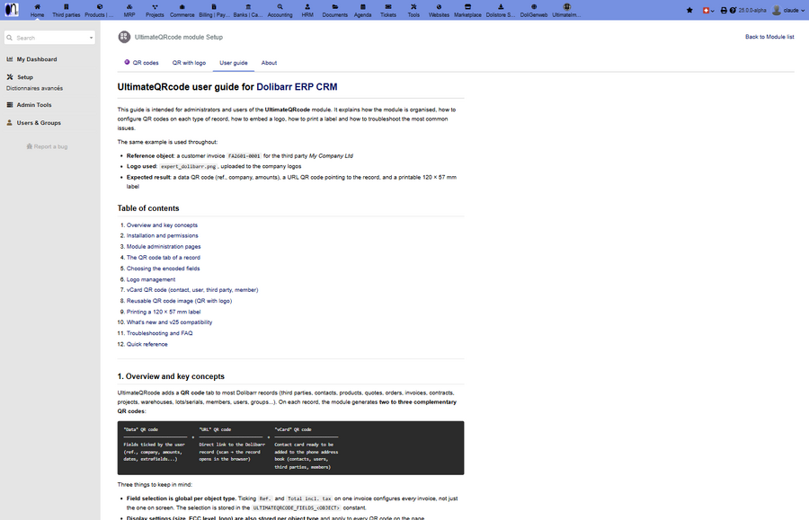 Built-in user guide