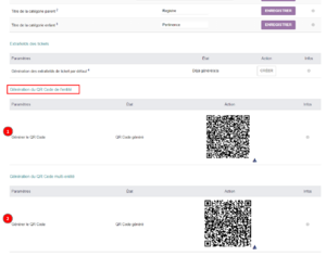 Configuration des QR Code registre santé sécurité