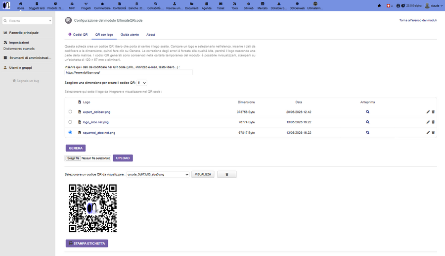 Generatore di codici QR con logo
