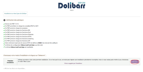 9. Cliquer sur Démarrer