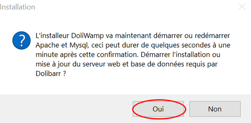6. Cliquer sur Oui