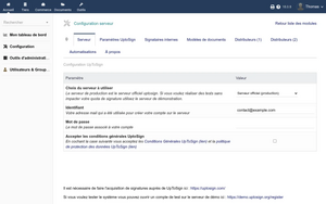 Module setup tabs