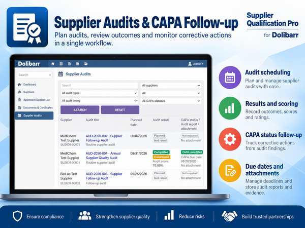Supplier Qualification Pro supplier audits and CAPA follow-up