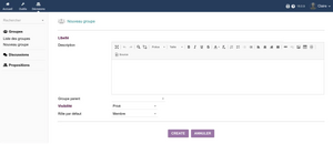 Création d'un groupe de travail