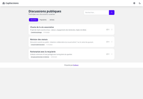 Le portail public des discussions