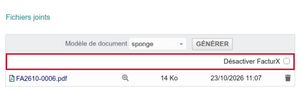 La case qui produit ponctuellement un PDF sans Factur-X