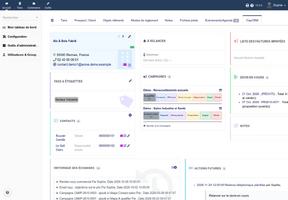 La fiche CapCRM d'un tiers