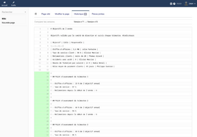 Comparaison de deux versions