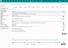 Onglets de configuration dans Dolibarr
